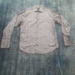 Banana Republic Vintage 1990s French Cuff Paisley Shirt, MINT, FREE CUFFLINKS